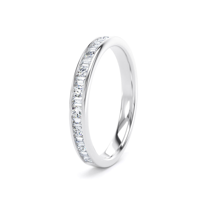 Round Brilliant & Baguette Channel Set