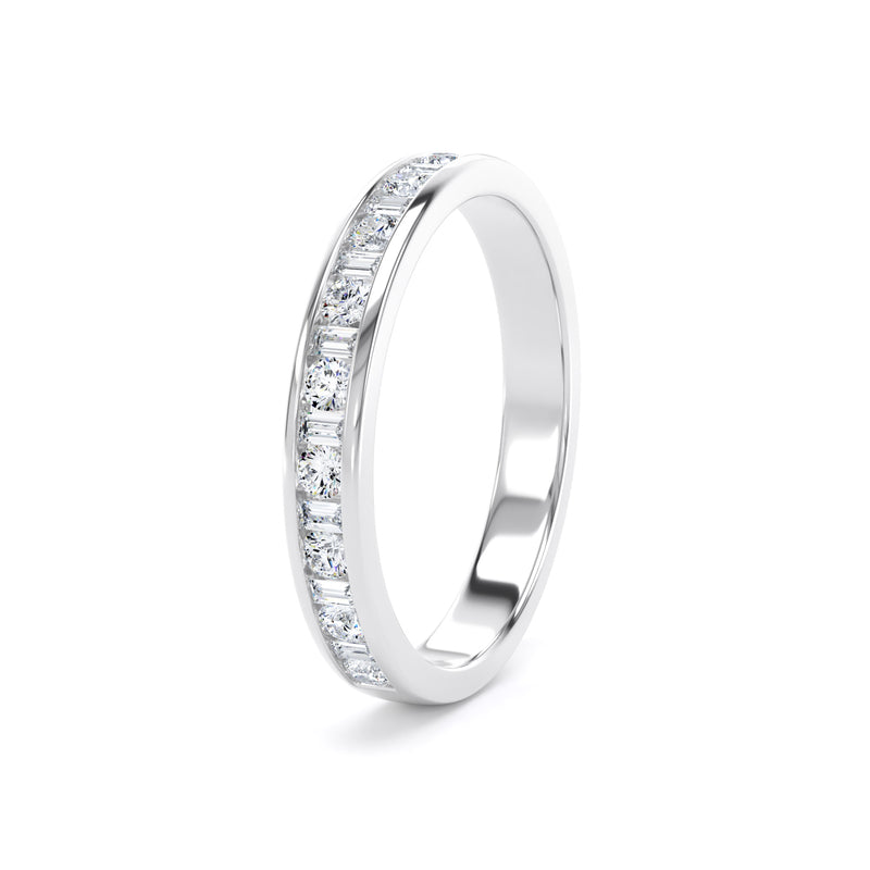 Round Brilliant & Baguette Channel Set