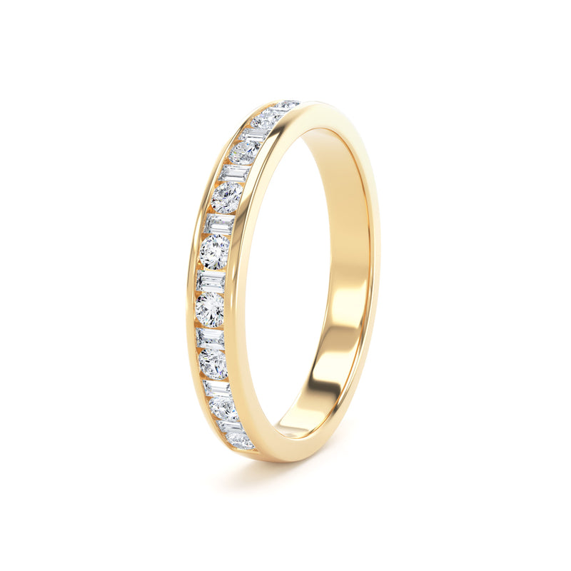 Round Brilliant & Baguette Channel Set