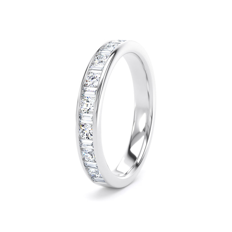 Round Brilliant & Baguette Channel Set