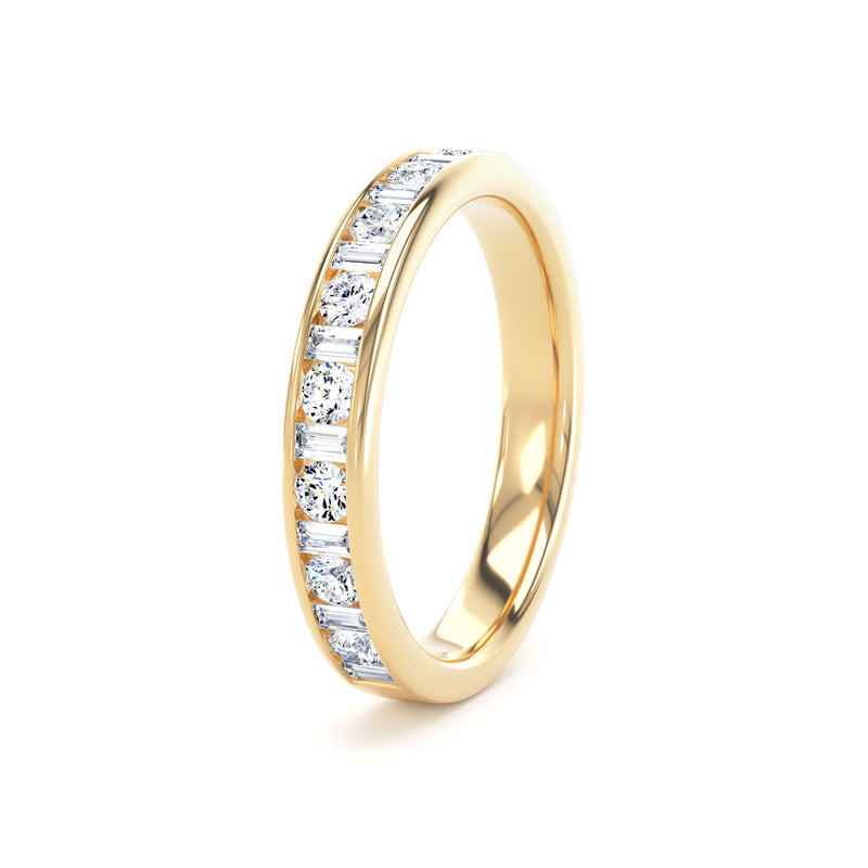 Round Brilliant & Baguette Channel Set