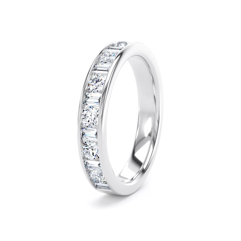 Round Brilliant & Baguette Channel Set