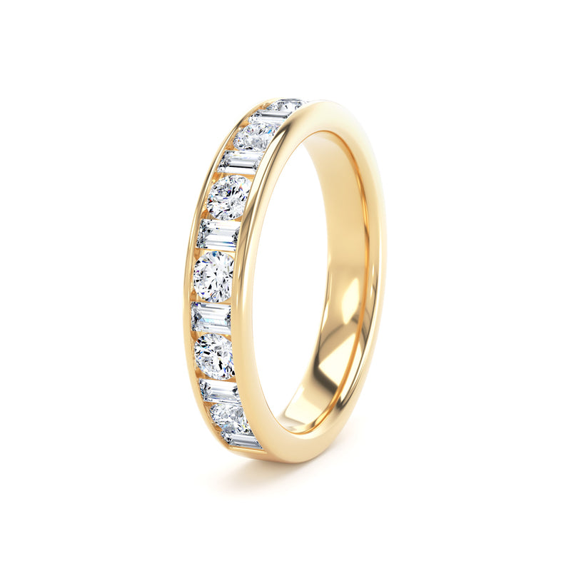 Round Brilliant & Baguette Channel Set