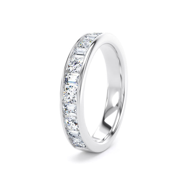 Round Brilliant & Baguette Channel Set