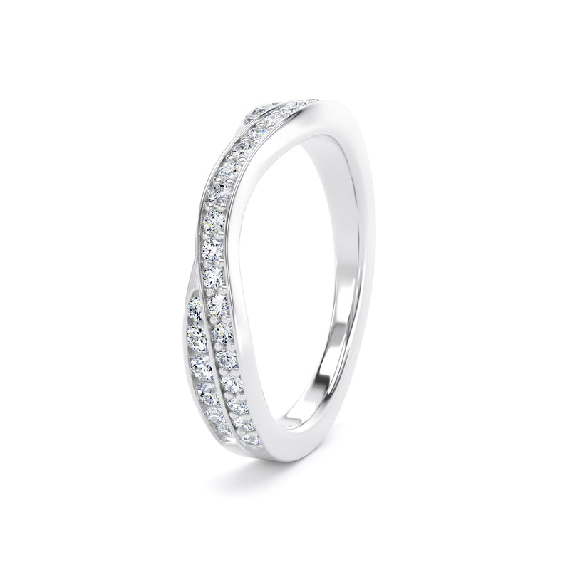 Round Brilliant Cut - Entwined Double Row