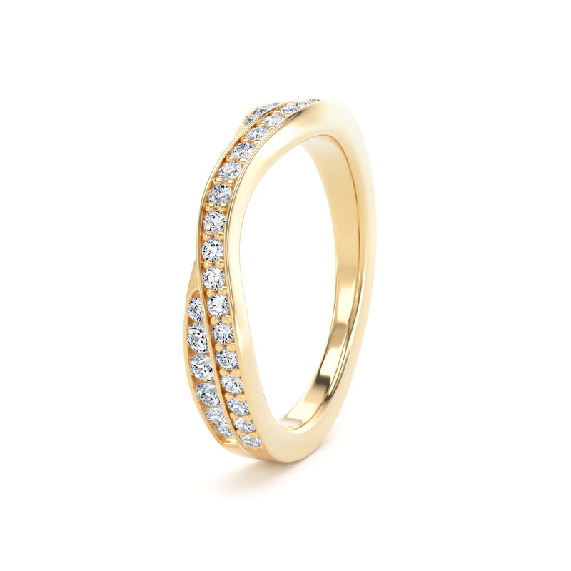 Round Brilliant Cut - Entwined Double Row