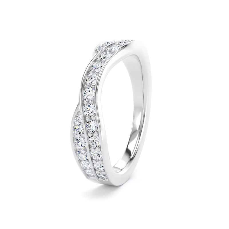 Round Brilliant Cut - Entwined Double Row
