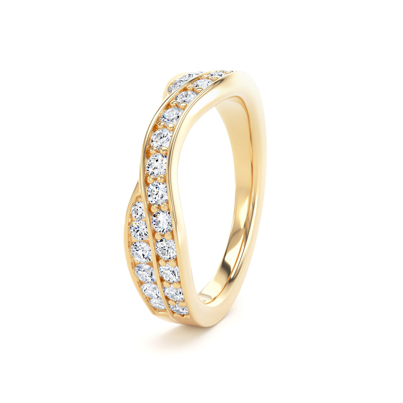 Round Brilliant Cut - Entwined Double Row