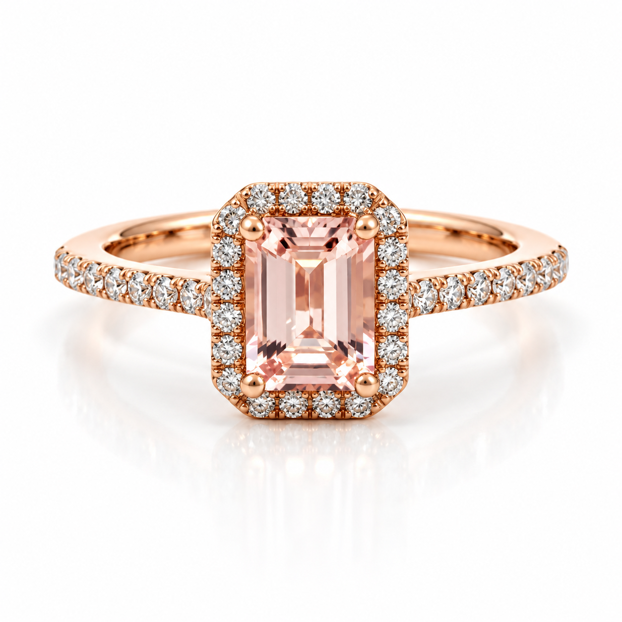 9kt Morganite and Diamond Dress Ring