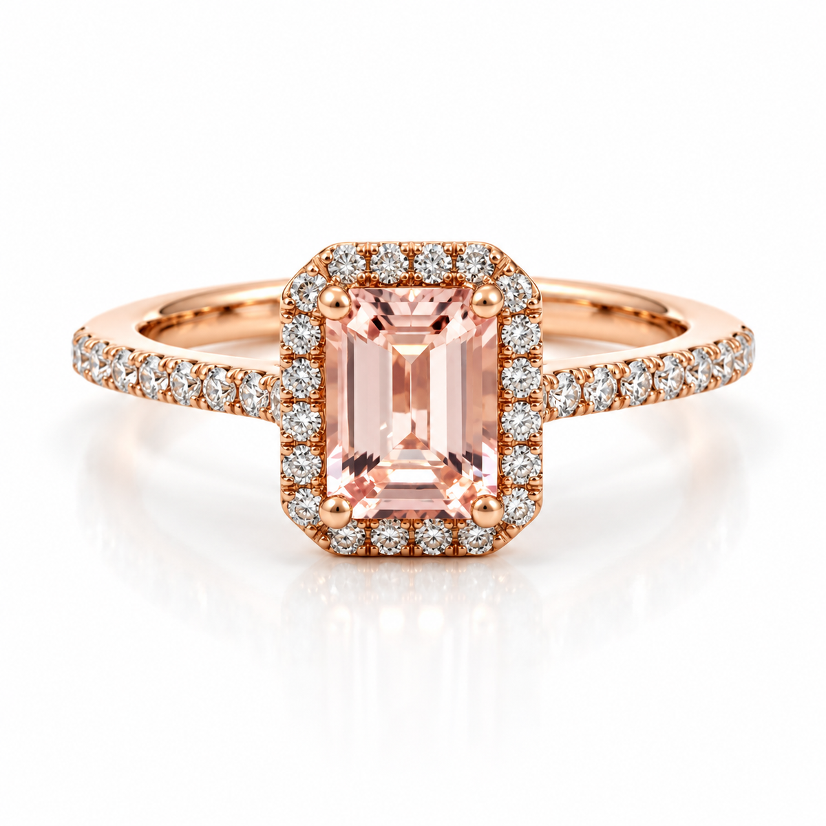 9kt Morganite and Diamond Dress Ring