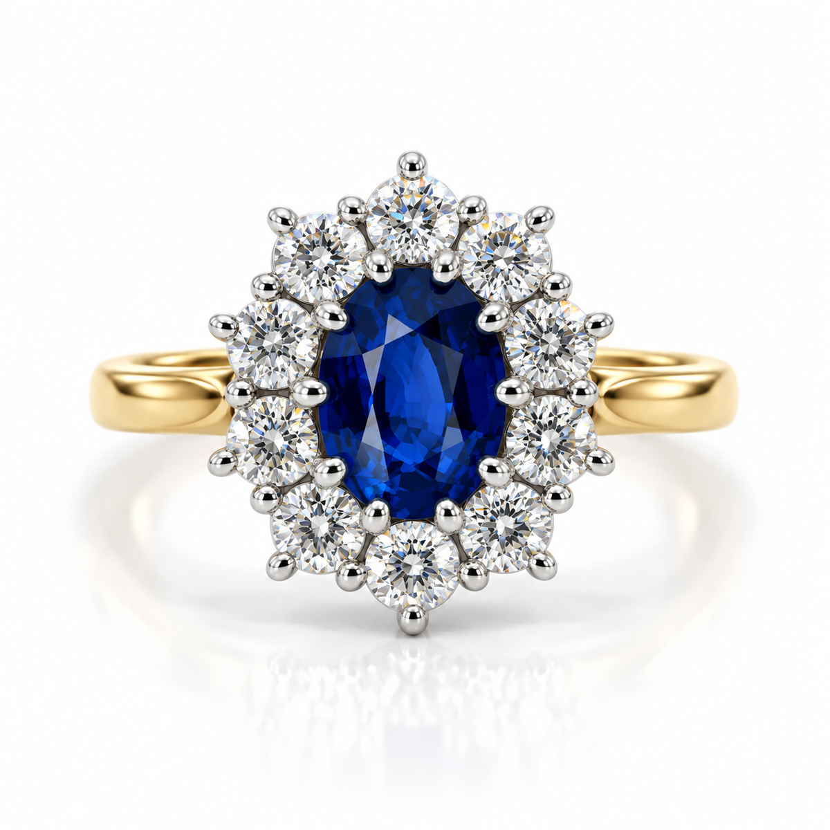 18kt Sapphire and Diamond Cluster Dress Ring