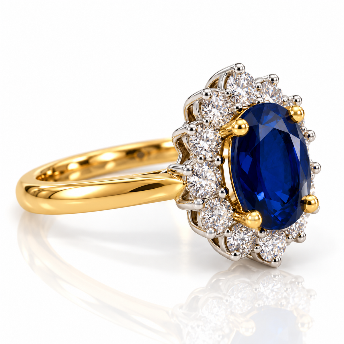 9kt Blue and White Sapphire Ring