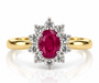 18kt Ruby and Diamond Cluster Dress Ring