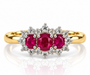 18kt Ruby and Diamond Cluster Dress Ring