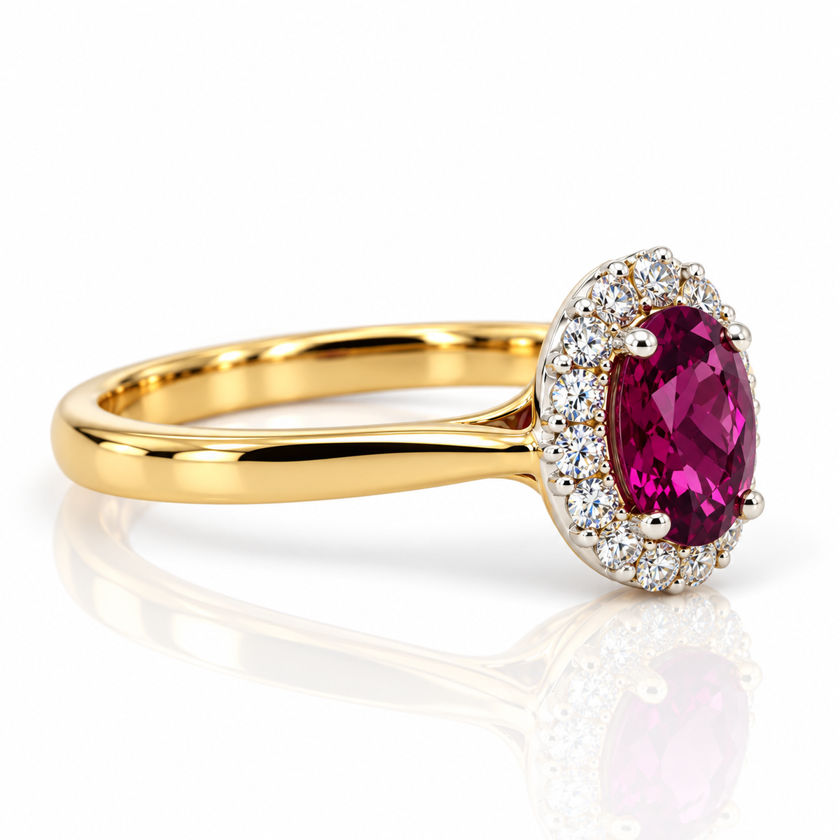 9kt Purple and White Diamond Ring