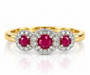 18kt Ruby and Diamond Three Stone Dress Ring
