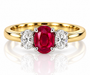 18kt Ruby and Diamond Three Stone Dress Ring