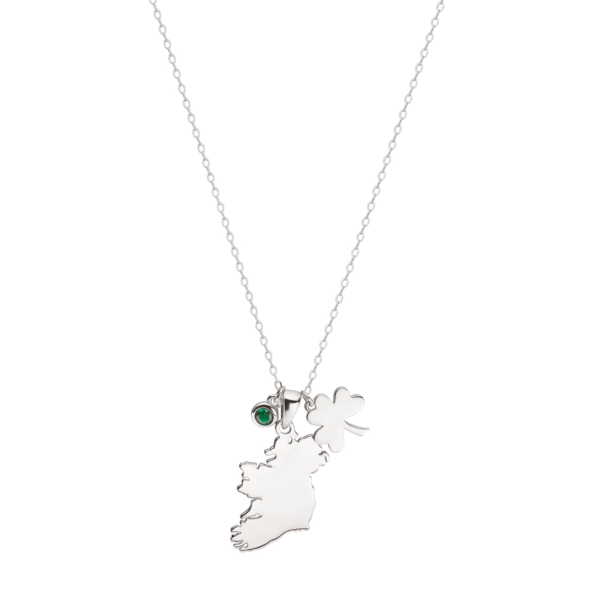 Ireland Map Necklace with Charms