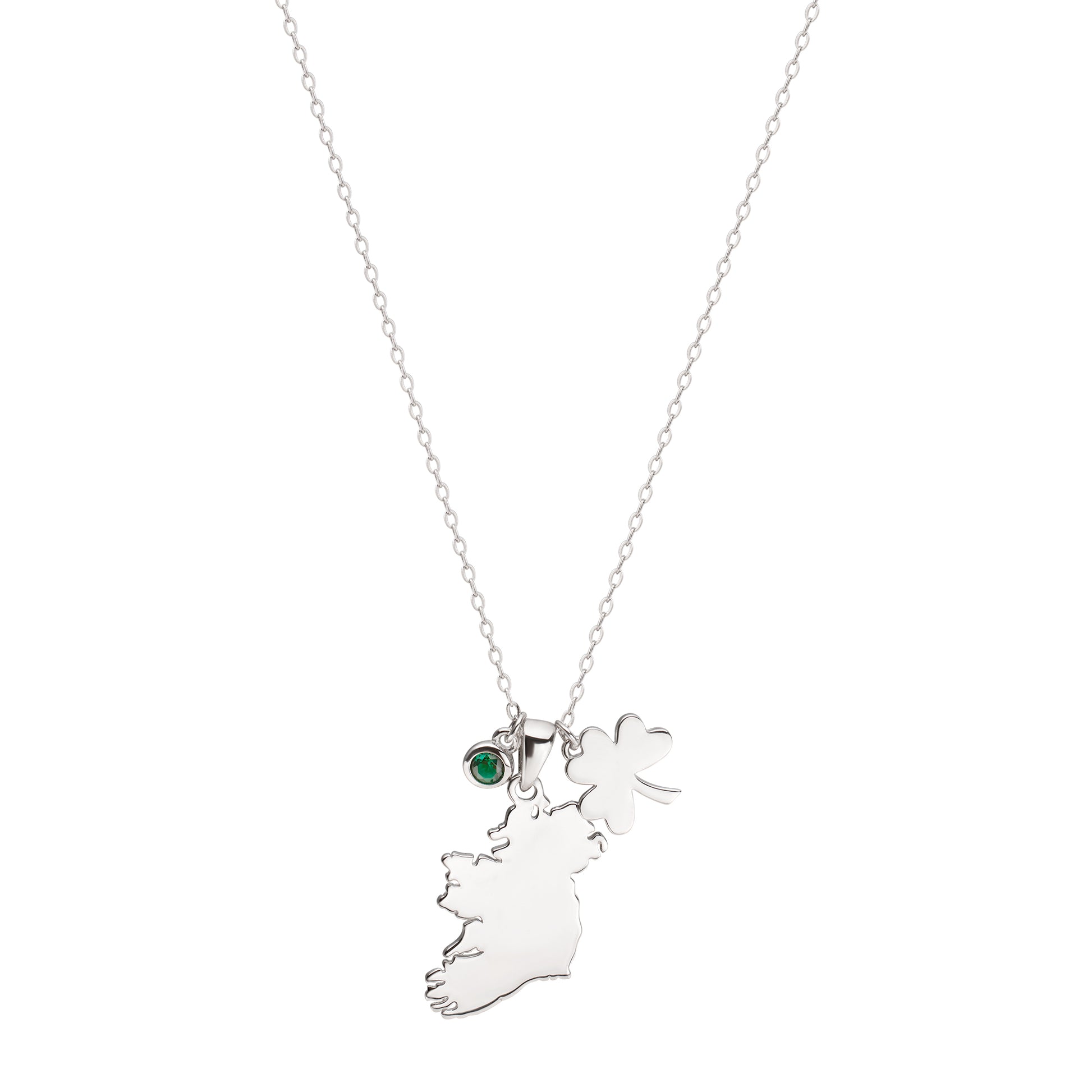 Ireland Map Necklace with Charms