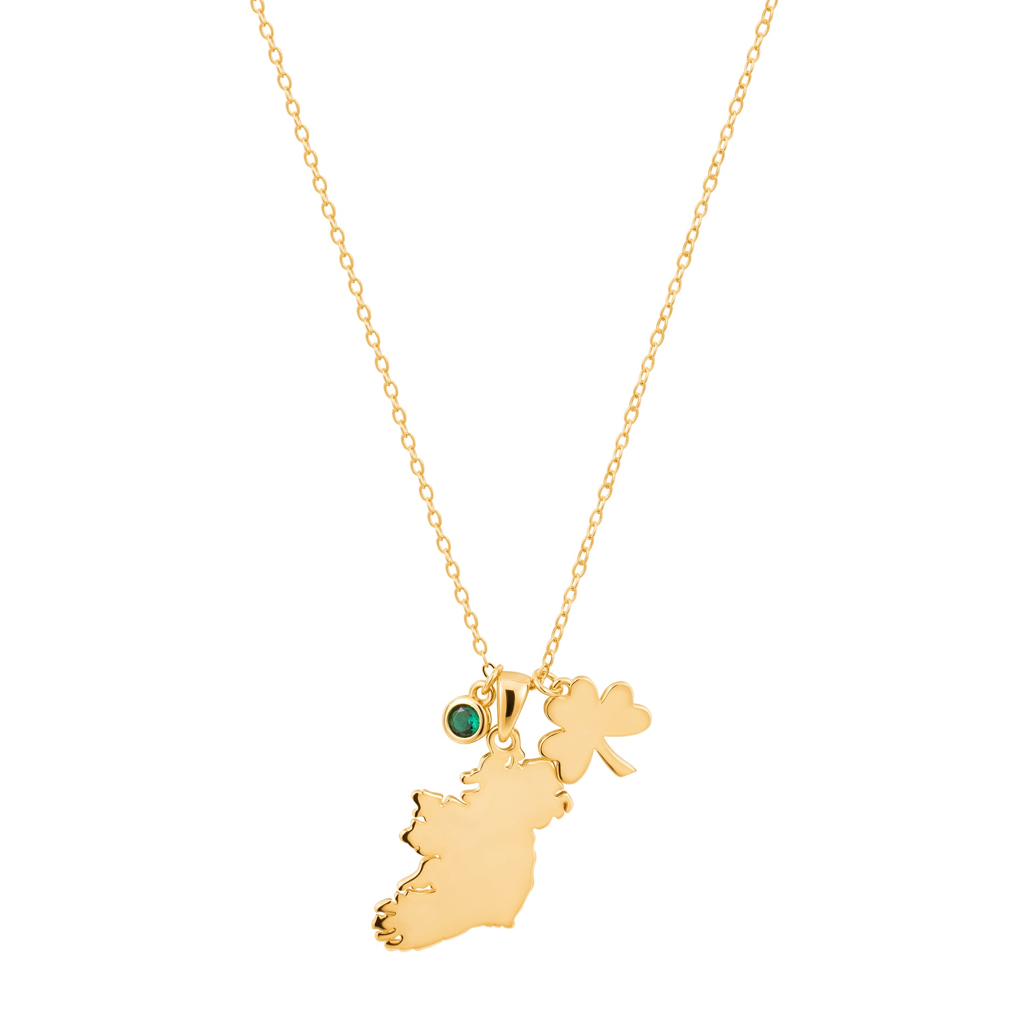 Ireland Map Necklace with Charms