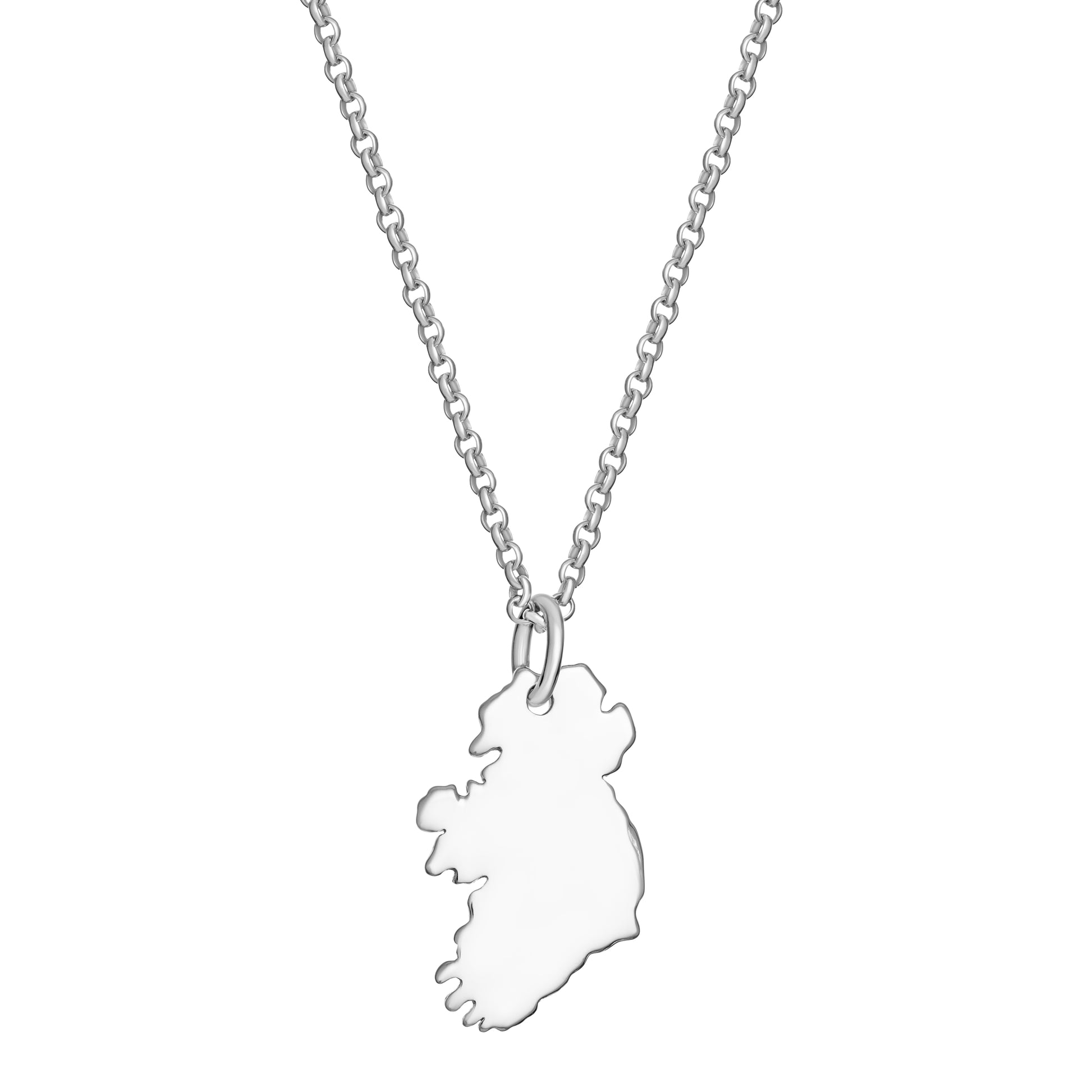 Ireland Map Necklace Silver