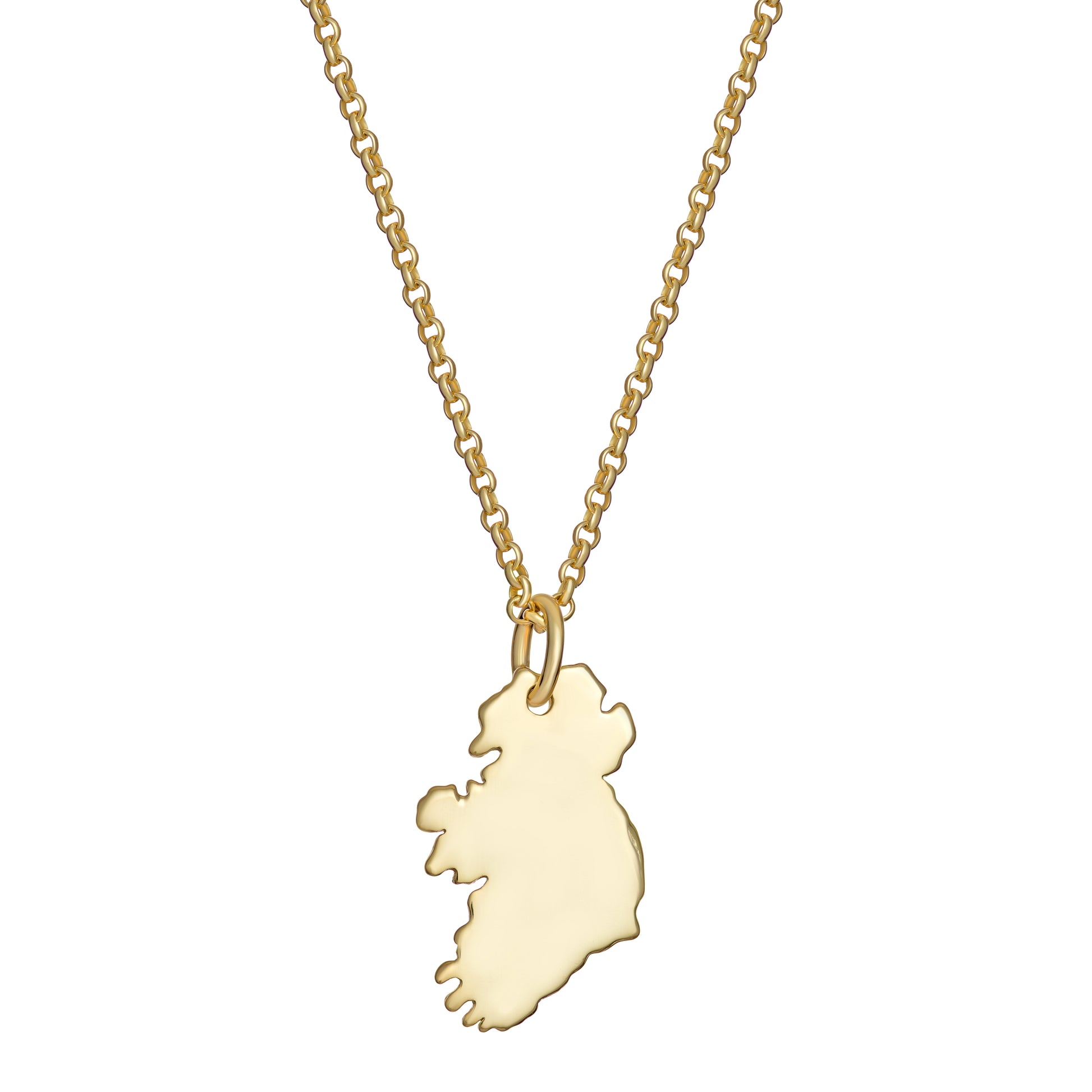 Ireland Map Necklace Gold Plate