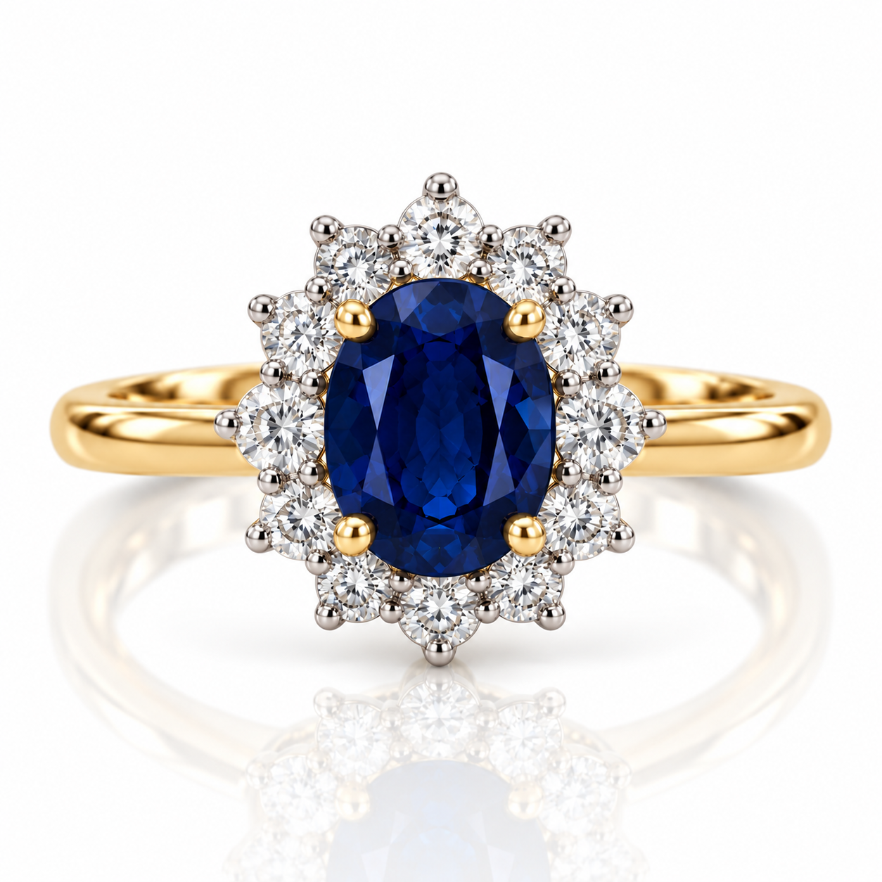 9kt Blue and White Sapphire Ring