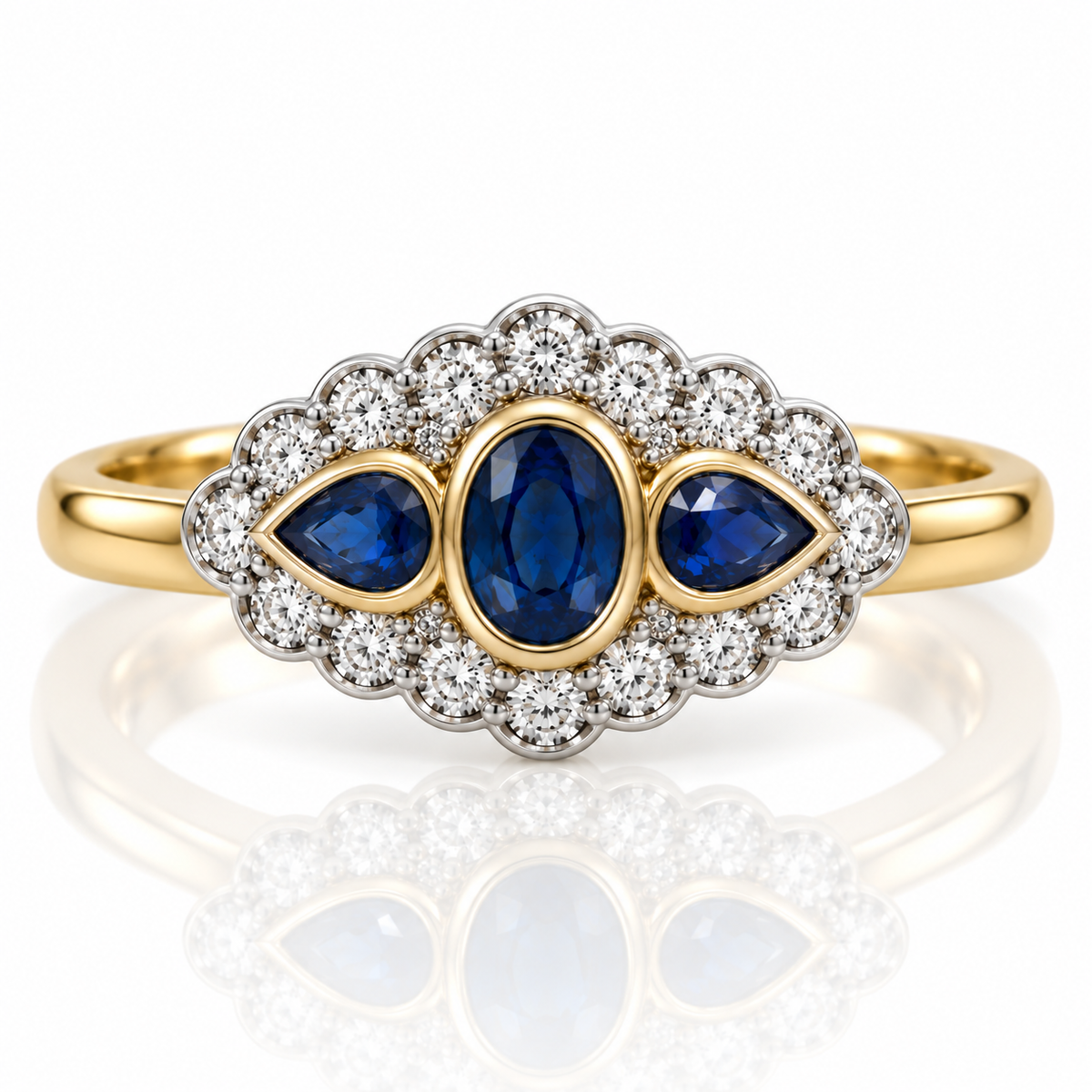 9kt Sapphire and Diamond Dress Ring