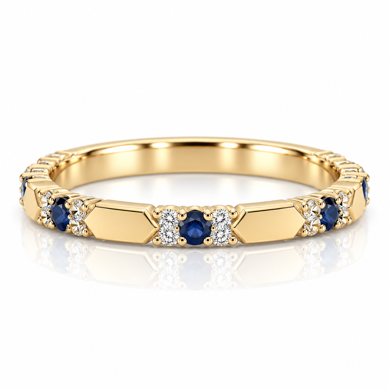 9kt Sapphire and Diamond Band