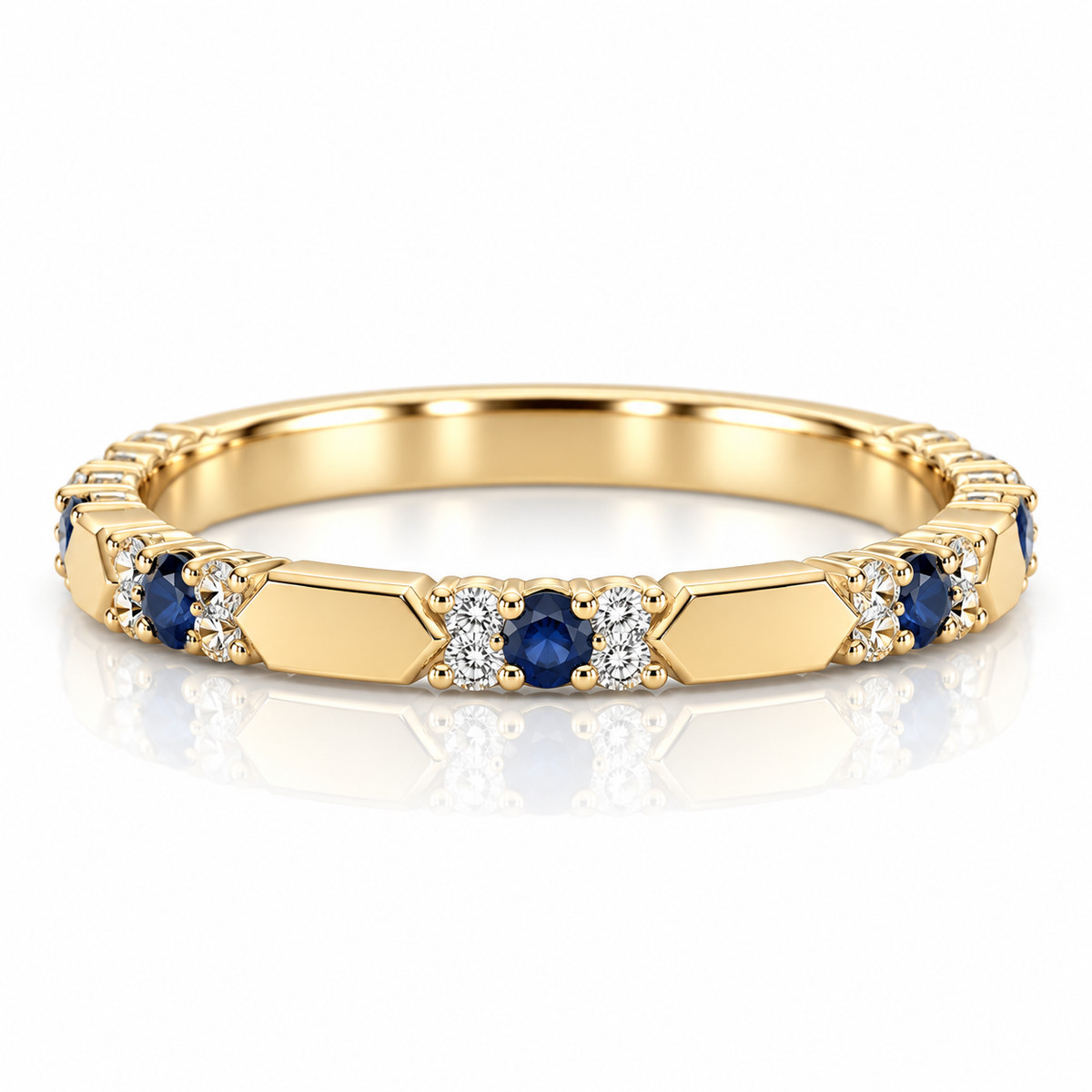9kt Sapphire and Diamond Band