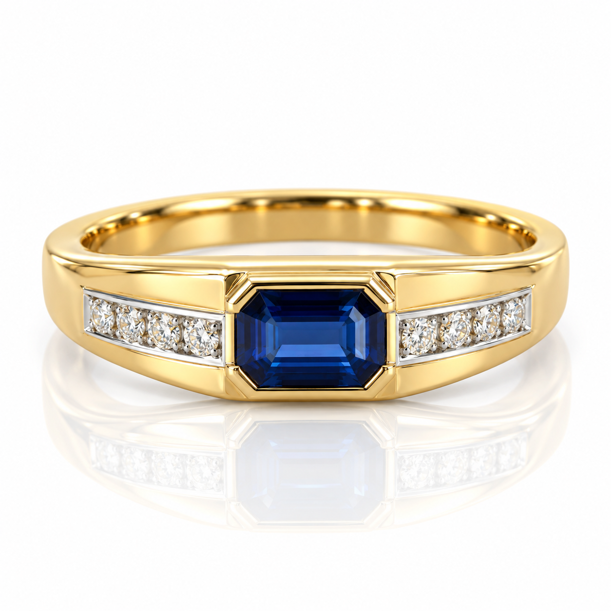 9kt Blue Sapphire and Diamond Ring