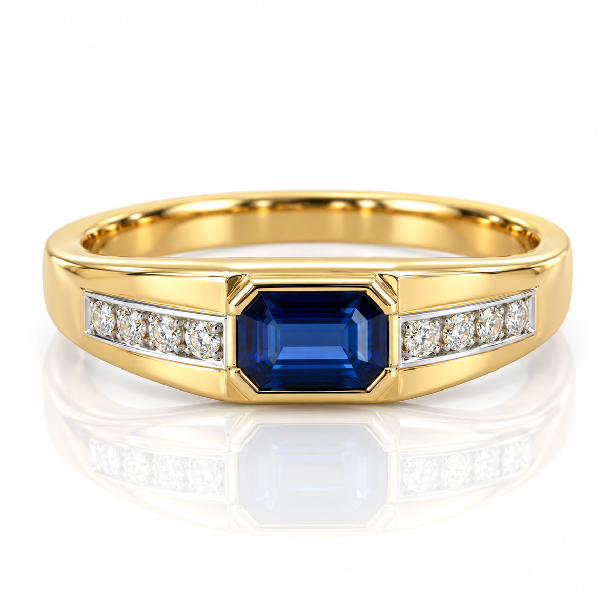 9kt Blue Sapphire and Diamond Ring