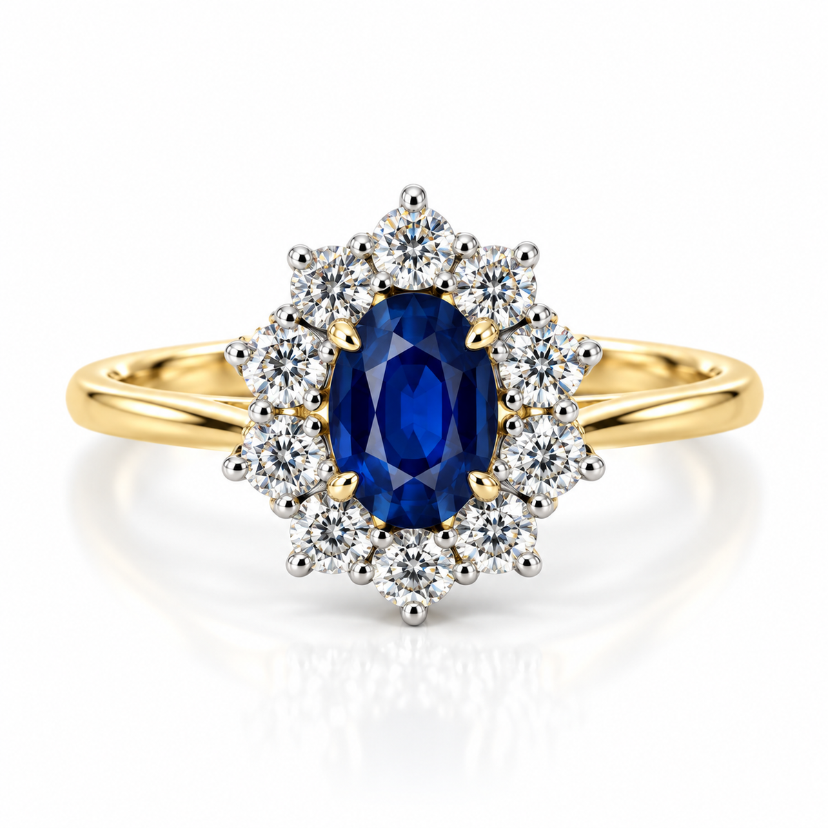 18kt Sapphire and Diamond Cluster Dress Ring