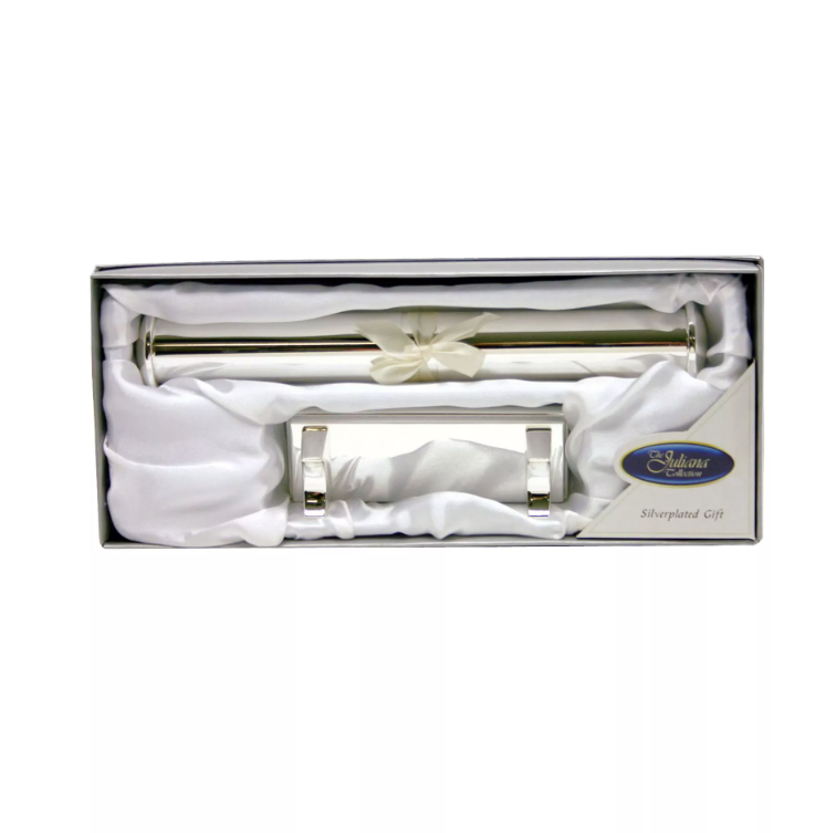 Plain certificate tube with silverplated stand