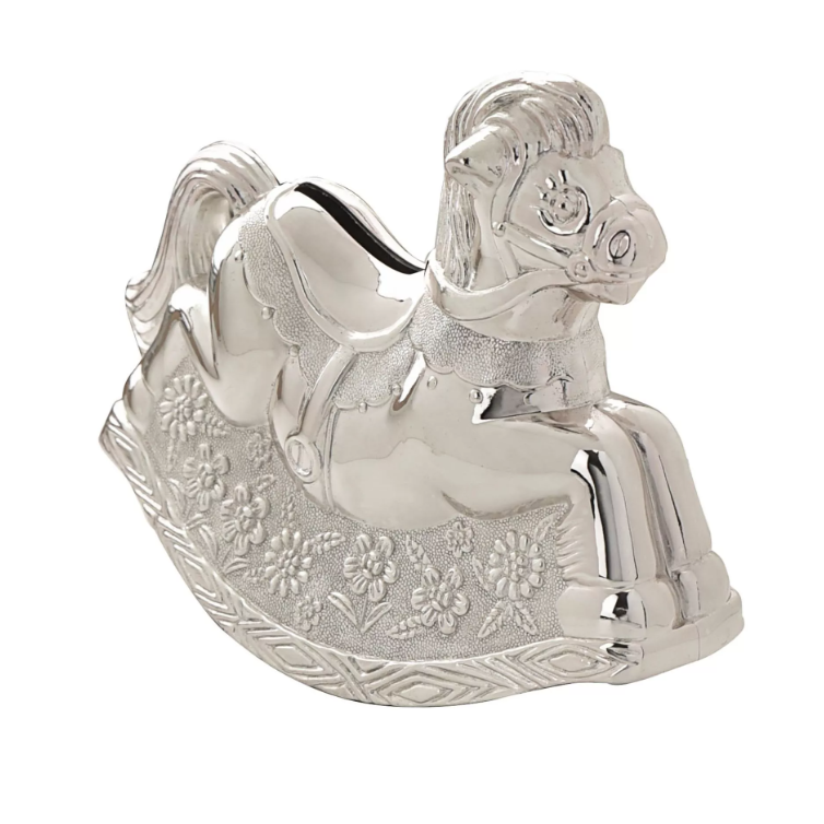 Silver Plated Rocking Horse Money Box