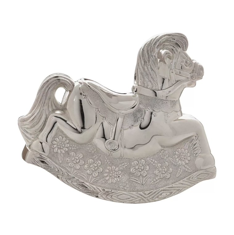 Silver Plated Rocking Horse Money Box