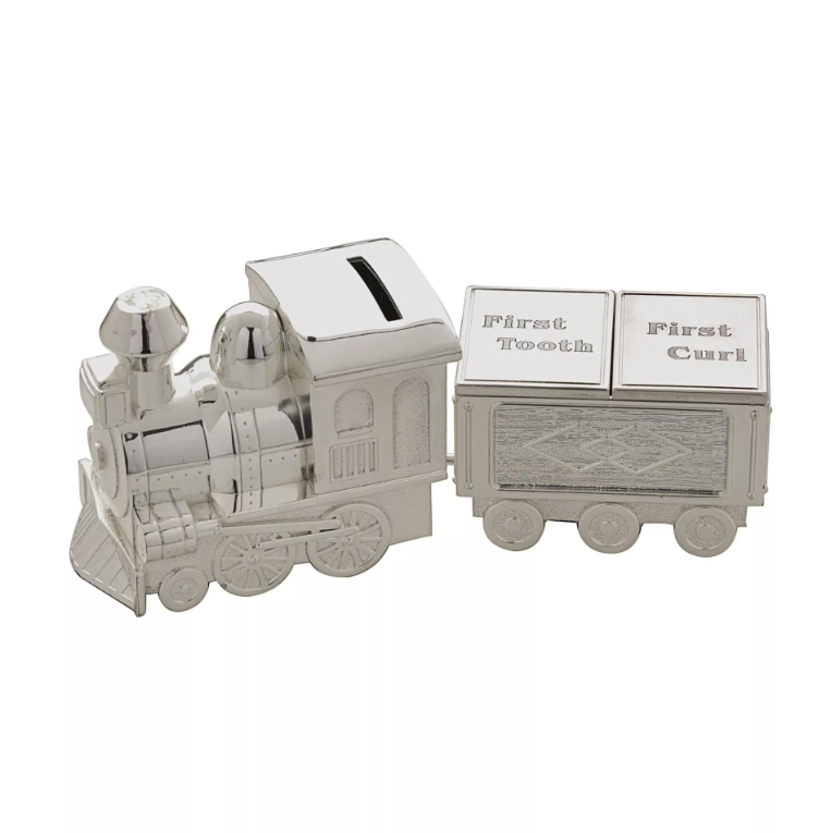 Silver Plated Money Box & First Tooth/Curl Train