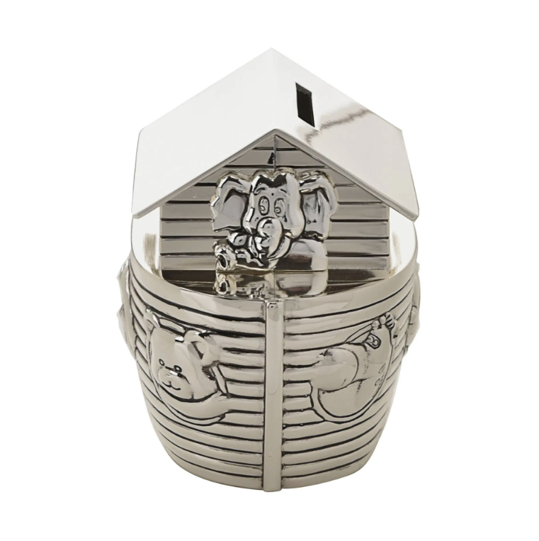 Silver Plated Noah's Ark Money Box