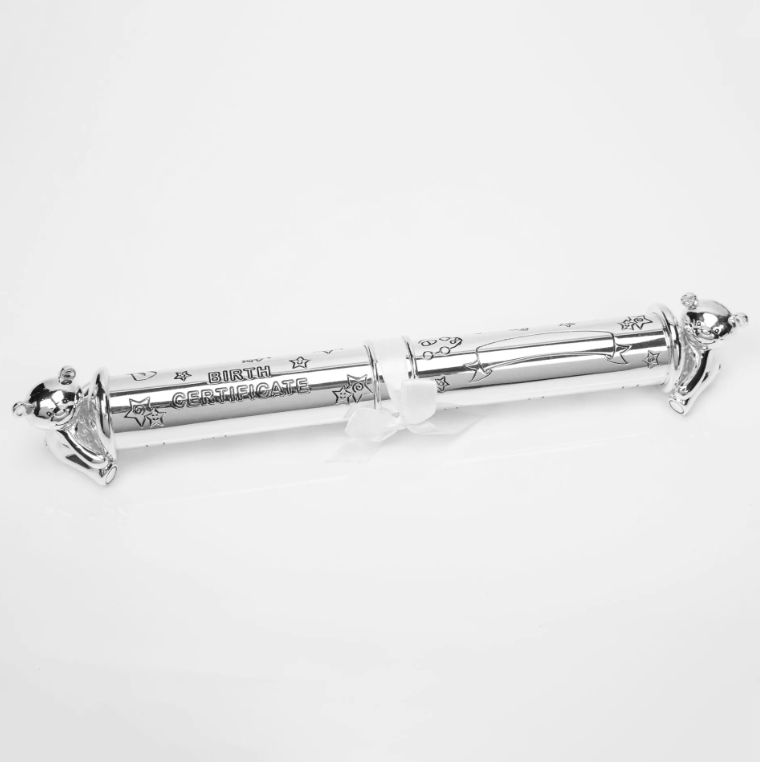 Twinkle Twinkle Silverplated Birth Certificate Tube