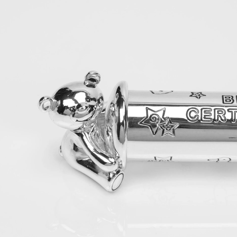 Twinkle Twinkle Silverplated Birth Certificate Tube