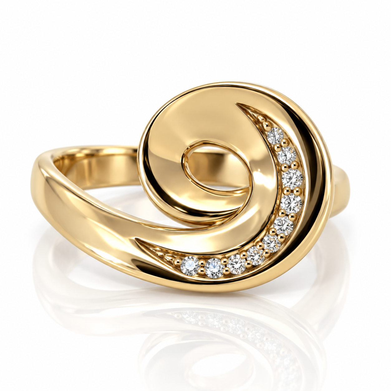 9kt Diamond Swirl Dress Ring