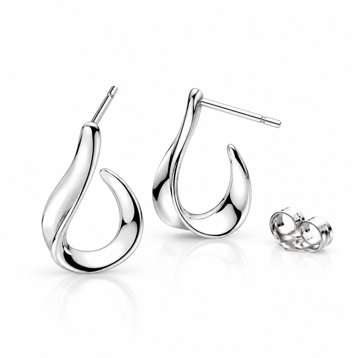 Serenity Loop Semi Hoop Stud Earrings