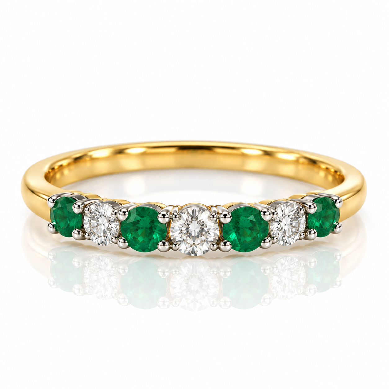9kt Emerald and Diamond Band