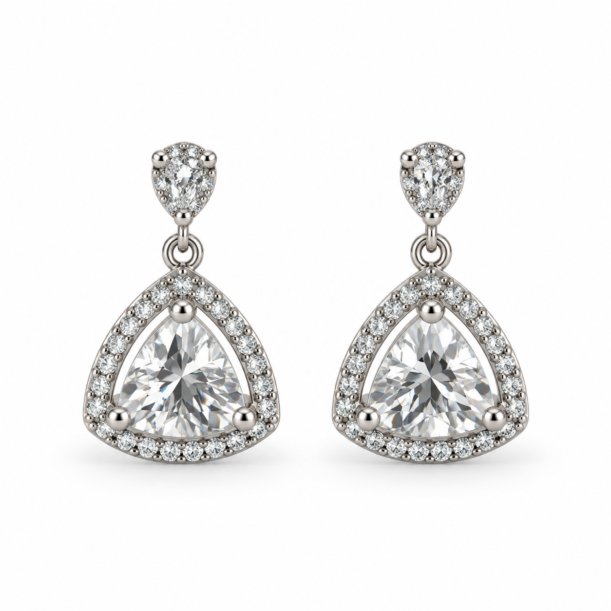 Trillion Drop CZ Earrings