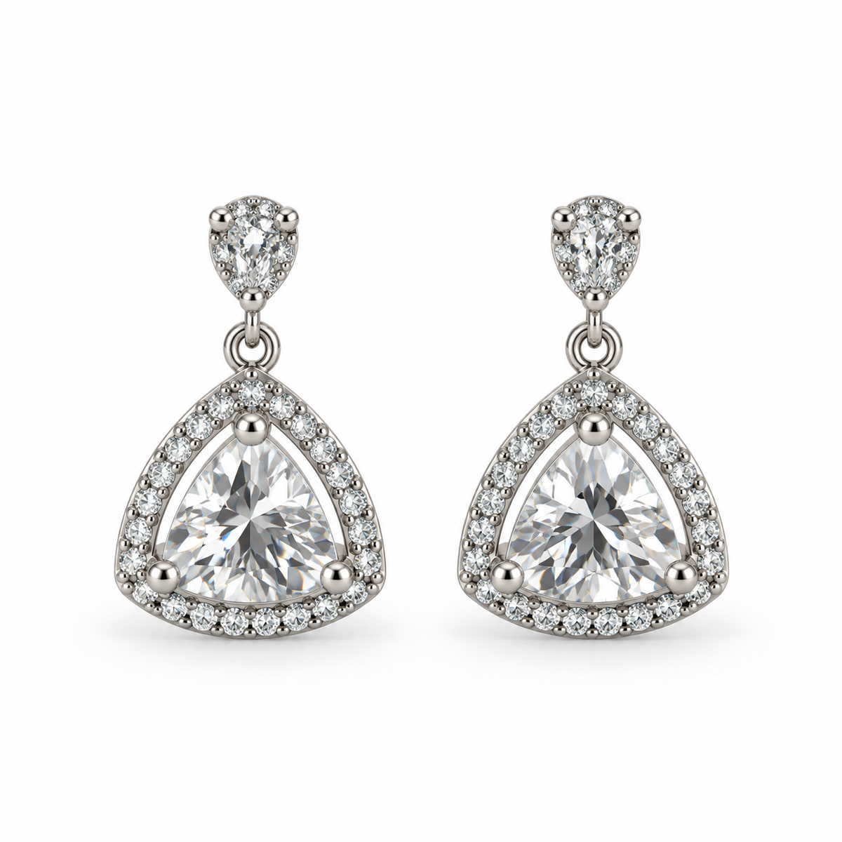 Trillion Drop CZ Earrings