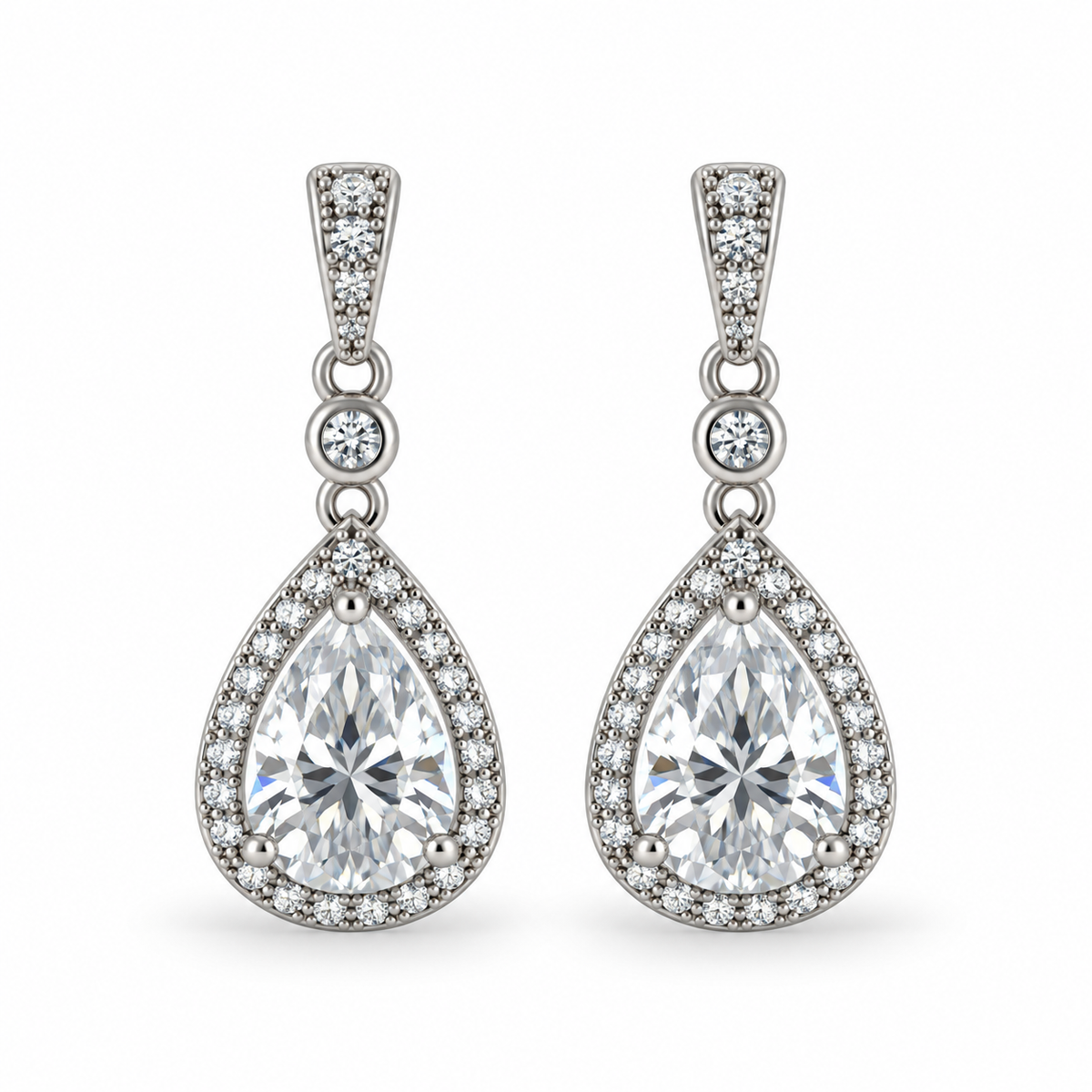 Pear Drop CZ Earrings