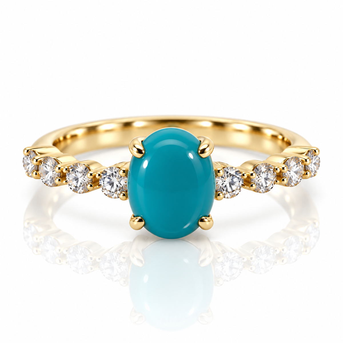 9kt Turquoise and Diamond Dress Ring