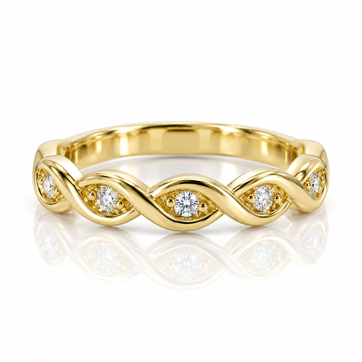 9kt Twist Diamond Dress Ring