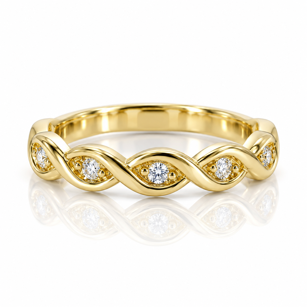9kt Twist Diamond Dress Ring