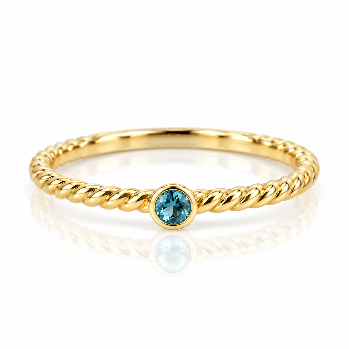 9kt Blue Topaz Stacking Ring